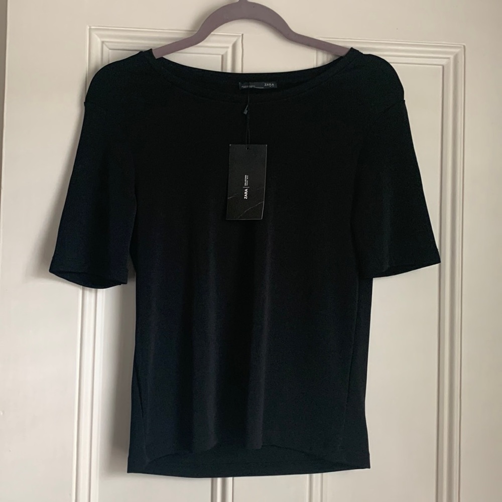 Zara Women’s basic top, Sz M, black, NWT